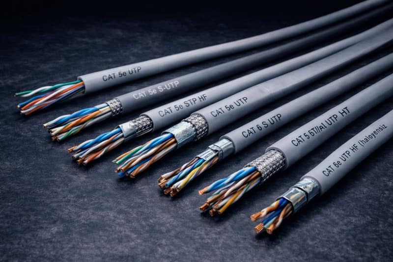 CAT5e ve CAT6 UTP, S-UTP, STP data ve iletişim kabloları